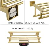 SAYAYO Towel Rail 20 Inch Wall Mounted SUS304 Brushed Gold view 5