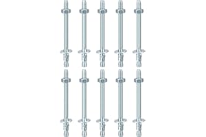 DTGN 1/4" x 3-1/2" Wedge Anchors - 50Pack - Good for Cement and Concrete Wall - Carbon Steel Zinc Plated Screw Bolt Nut Expan