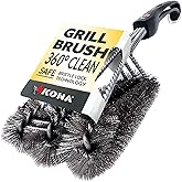 Kona 360/Clean Grill Brush - Powerful 30-Second Grill Cleaner - The World's Best Grill Brush, Bristle | Free of Brass Wire & 