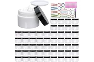 ACCGUAN 54 Pack 4oz Plastic Containers with Lids, Jars with Lids, Great for storing,lip balms, creams, ointments, cosmetics, samples