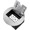 JACEPFY Recessed Floor Outlet Box with 20 Amp GFCI Tamper Resistant TR Receptacle Electrical Floor Outlet Kit (GFCI, Silver)