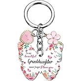 OEHEDOU Granddaughter Gifts From Grandma Valentines Day Gifts For Granddaughter Valentine Gift Granddaughters Birthday Gift Granddaughters Keychain Best Grand daughter Present For Birthday Mothers Day