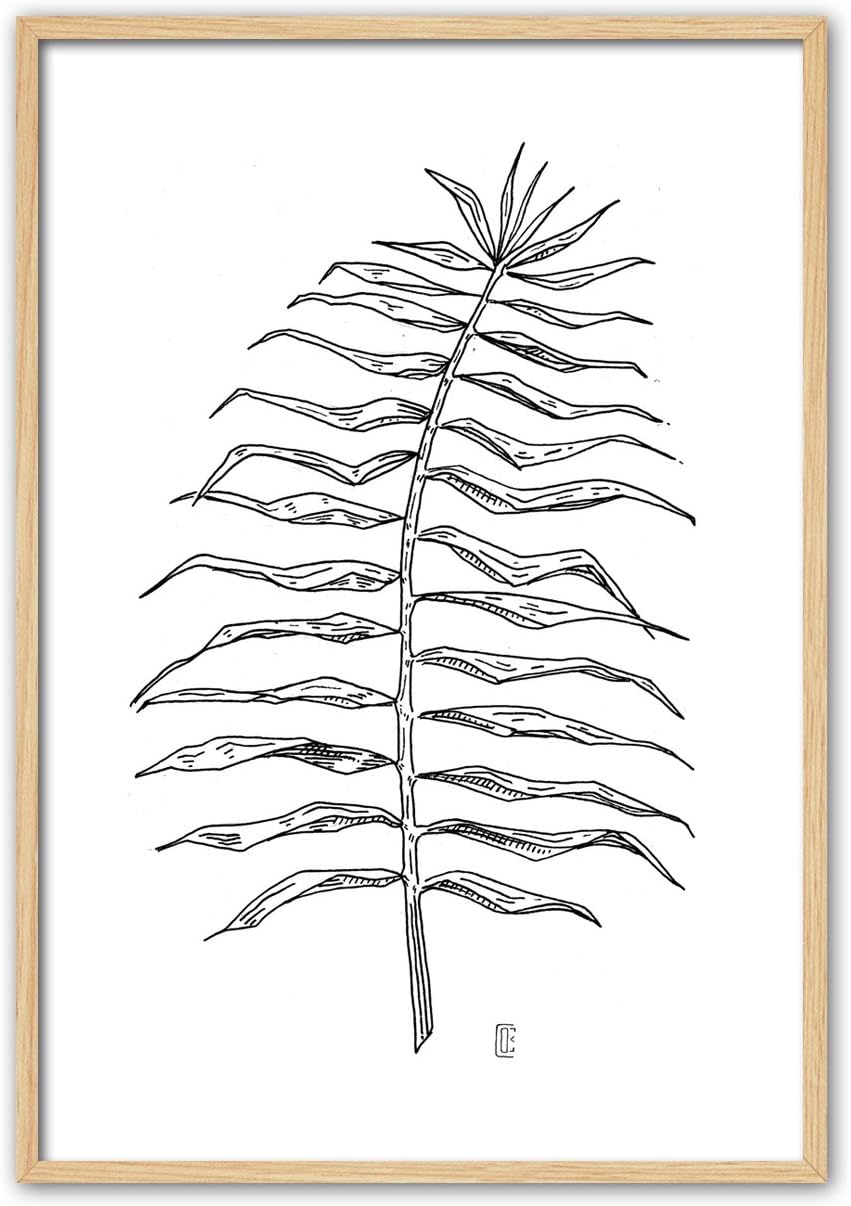 CUADRIMAN Natura Table Floor Ink III, Wood, black and white, 62 x 42 cm