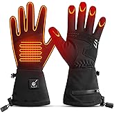 Heated Glove Liners, Upgraded Winter Gloves for Men Women Rechargeable Battery Electric Thermal Thin Gloves Windproof for Skiing Snowboarding Hiking Cycling Hunting
