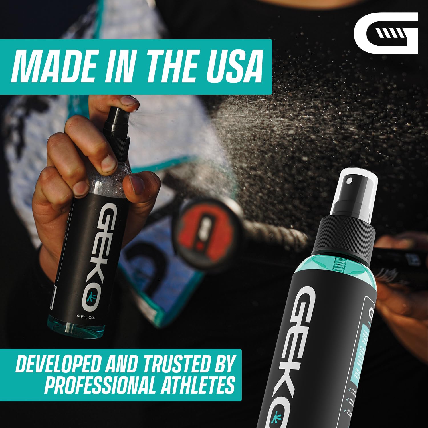 Geko 2-in-1 Grip Restore & Cleaner – #1 Basketball, Golf, Football, Volleyball, and Baseball Grip Spray – Restores Shoe, Grip & Glove Traction, Removes Dirt & Oil, Restores Control & Consistency