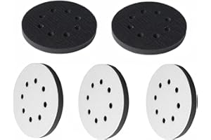 5-Inch 8 Holes Interface Pad Hook and Loop 5" Soft Density Sponge Cushion Buffer Sanding Pad, Universal Backing Cushion for O