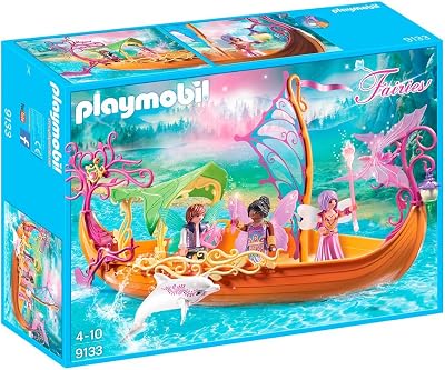 Playmobil 9133 Fairies Enchanted Fairy Ship Floats Water Glows In Dark Dolphin