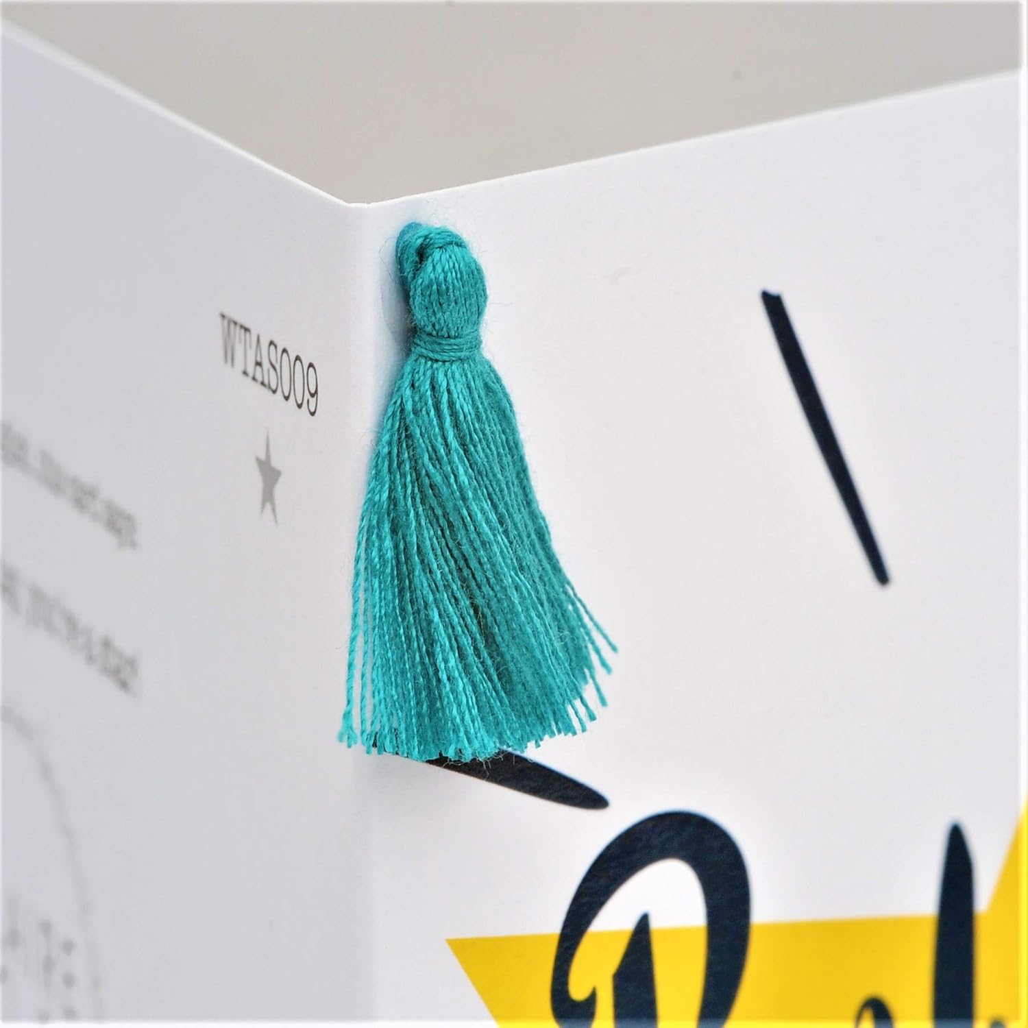Claire Giles Greeting Cards, Welsh Happy Birthday Card, Penblwydd Hapus, Star Design, Embellished with a Colourful Tassel - Image 3