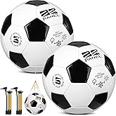 Shappy 2 Pcs Soccer Balls Bulk with Pump, Mesh Bag Official Size 3 4 5 Indoor Outdoor Colorful Soccer Ball for Practice Game Sport Soft Gift for Child Adult Back to School