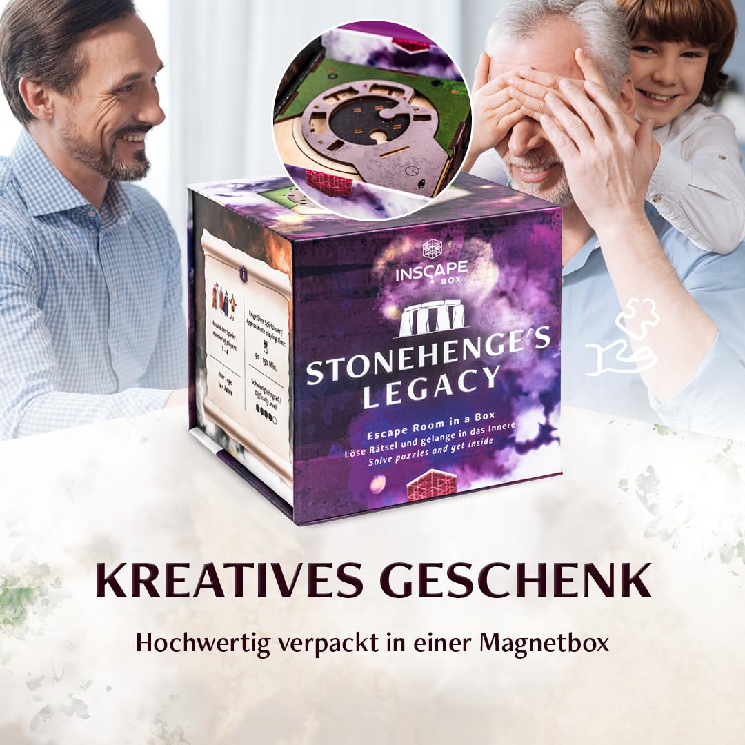 INSCAPE Cluebox Stonehenge´s Legacy interaktives 3D Holzpuzzle mit geheimen Mechanismen - Erlebe das Escape Room Spiel– Ideal für Rätselfans und Erwachsene - Rätselbox - Puzzle Box - Geschenk 6
