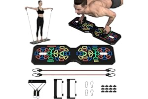 Readaeer Push Up Board for Men,Pushup Board with Resistance Bands Portable Multi-Function Foldable Push Up Bar, Strength Trai