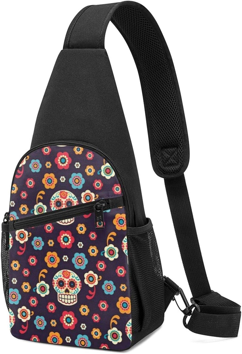 DJNGN Sling Backpack Mexican Skull Sling Bag Crossbody Shoulder Bag