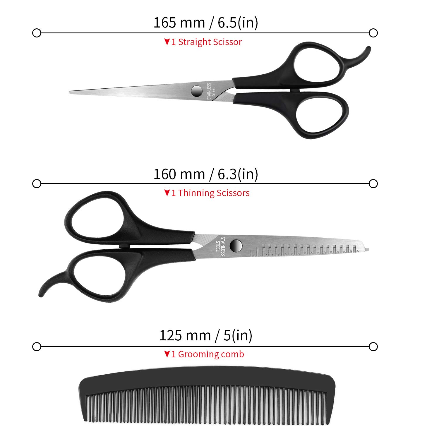 Hair Scissors Set, Imponigic Hairdresser Scissors Set Pet Shearing Scissors, Barbers or Home Use - Stainless Steel : Beauty