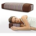 JOERRES Buckwheat Pillow & Cervical Pillows for Sleeping（21x8x3inch） 100% Organic Coarse Cloth Package w Organic Buckwheat Hulls， Natural Cooling Technology and Relieve Cervical Pain. (Brown)