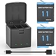 2 Pack Batteries fit for GoPro-Hero 11 Black, 3-Channel Battery Charger Station for Hero 11 Battery