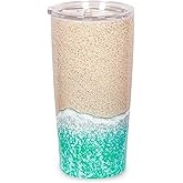 JIU HONG CHAO Beach Gifts 20 Oz Tumbler Travel Mug Insulated for Hot and Cold Women Tropical Cups with Lid Vacation Gifts (Ocean Beach)
