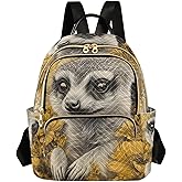 XYMZR Meerkat Flower Cute Small Quilted Backpack Purse for Women – Lightweight Daily Daypack for Travel M