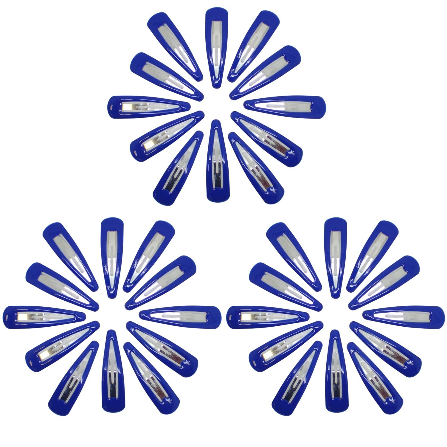 Topkids Accessories 36pc Snap Clips 5cm / 2" Hair Clip Hair Snap Clips Hair Snap Hair Clips Hair Ties Snap Hair Clips Hair Accessories for Women & Hair Accessories for Girls (Royal Blue)