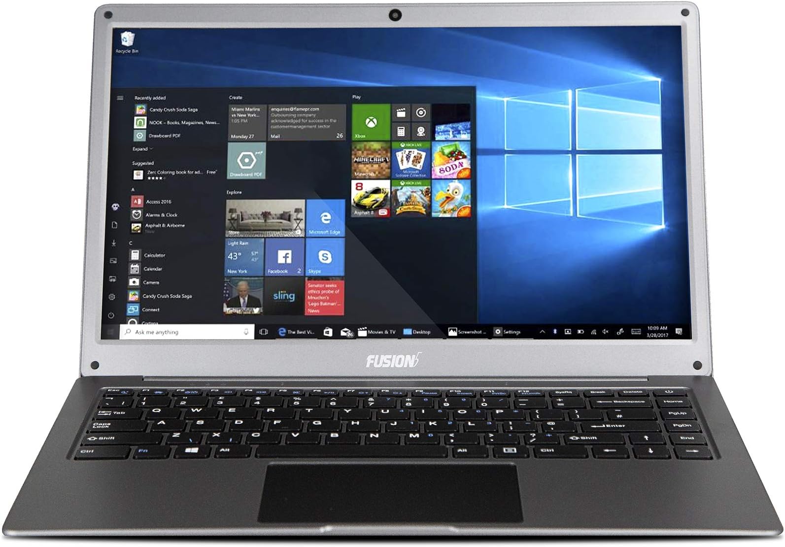 14.1" Full HD Windows 10 Laptop - 4GB RAM, S14 Model Lapbook, AMD 64-bit USB 3.0, 5GHz WIFI (Dual-Band WIFI) 2x WIFI speeds, Supports 512GB tf-card (128GB)