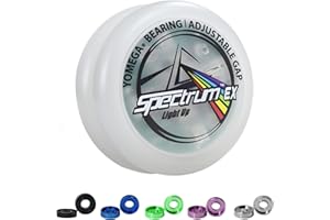 Yomega Spectrum EX-Lightup Bearing YoYo with 6 Colors + Multicolor LEDs & 5 Spacers, Pro Level Designed for looping Tricks/String Tricks, Best Performance for 2A Players.+2 Strings & 3 Month Warranty