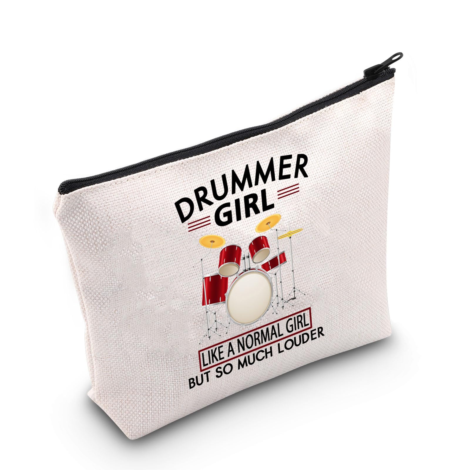 PLITI Drummer Girl Gift Drumming Gift Drum Player Gift Drummer Girl Like a Normal Girl But So Much Louder Drummer Makeup Bag (Drummer Girl bagU) — image 1