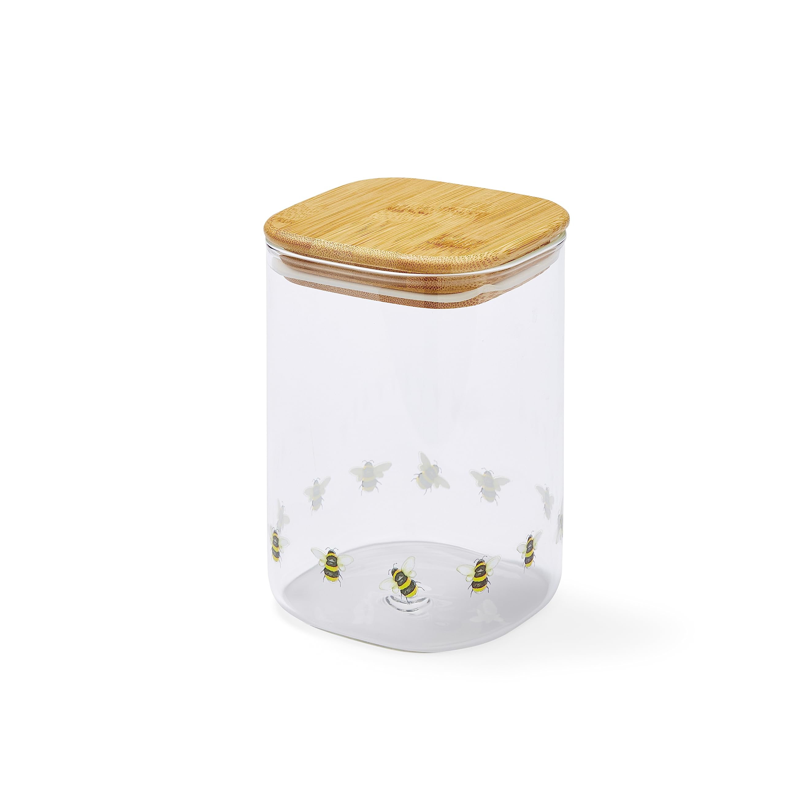Cooksmart British Designed Medium Glass Storage Jars | Glass Storage Jars For Kitchen With Modern Designs | Spaghetti Storage Jar or Pasta Containers - Bumble Bees