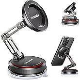 SYNCWIRE for MagSafe Car Mount [3-Axis] Nano Adhesive Gel + Strong Suction Cup Magnetic Phone Holder for Dashboard & Windshie