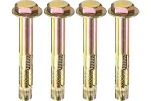 M METERXITY 4-Pack Hex Expansion Bolt, M10x80mm Colored Galvanized Iron-Carbon Steel External Hex Expansion Bolts, Anti-Corro