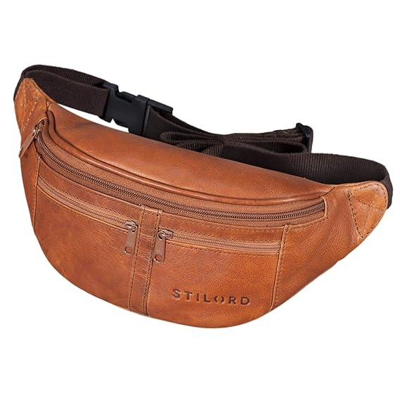 STILORD 'Echo' Vintage Hüfttasche Leder Bauchtasche Gürteltasche für Herren und Damen 7 Zoll Kamera Handy Reise Festival Unis