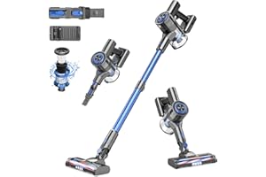 POGAI Vacuum Cleaner, Cordless Stick Vacuum with 80000 RPM High-Speed Brushless Motor, Max 40 Mins Runtime, 5 Stages High Efficiency Filtration Vacuum for Hard Floors