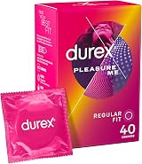 Durex Pleasure Me Condom 40 Pack Ribbed Dotted with Silicone Lube Regular view 1