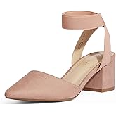 DREAM PAIRS Women's Nicholes Low Block Heel Pumps