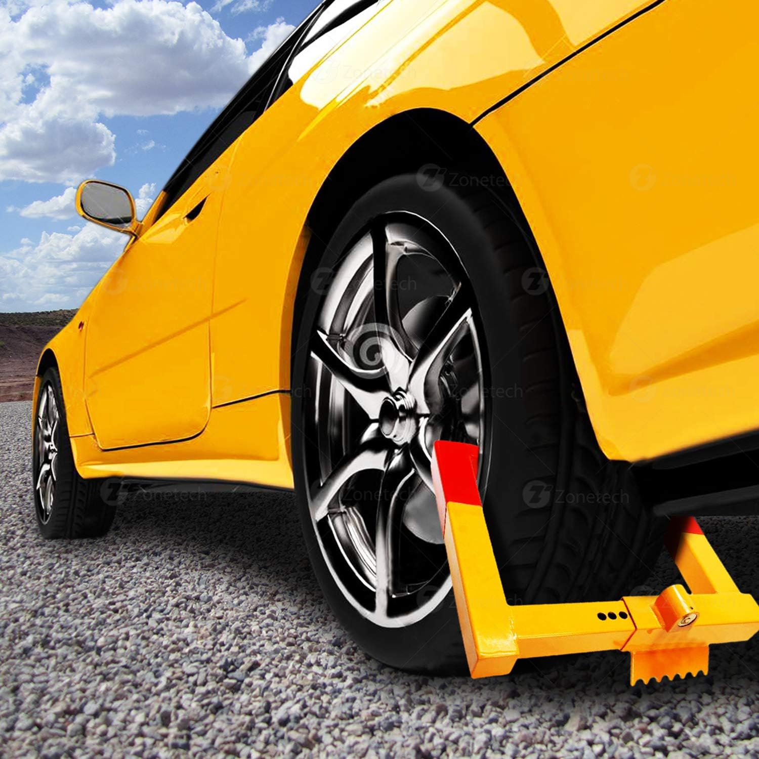 Zone Tech 2-Pack Security Wheel Chock Lock- Clamp Boot Tire Claw - Premium Quality Heavy Duty Stabilizer Anti- Theft -Protective for Parking Car, Trailer, Truck and SUV: Home Improvement