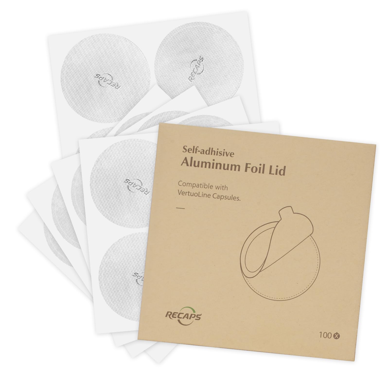 Aluminum Foli Lids for Reusable Capsules, Coffee Foil Seals, Coffee Pod Foli Lids Compatible with Nespresso Vertuo Pods (200)
