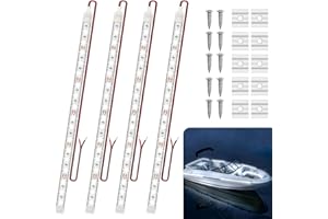 VIDLULTD Boat Marine Submersible Led Strip Lights, 4 Pcs 12 Inches 12V Super Bright Boat Interior Lights, IP68 Waterproof Marine Led Strip Lights Night Fishing Lights for Boats, Kayak (White)