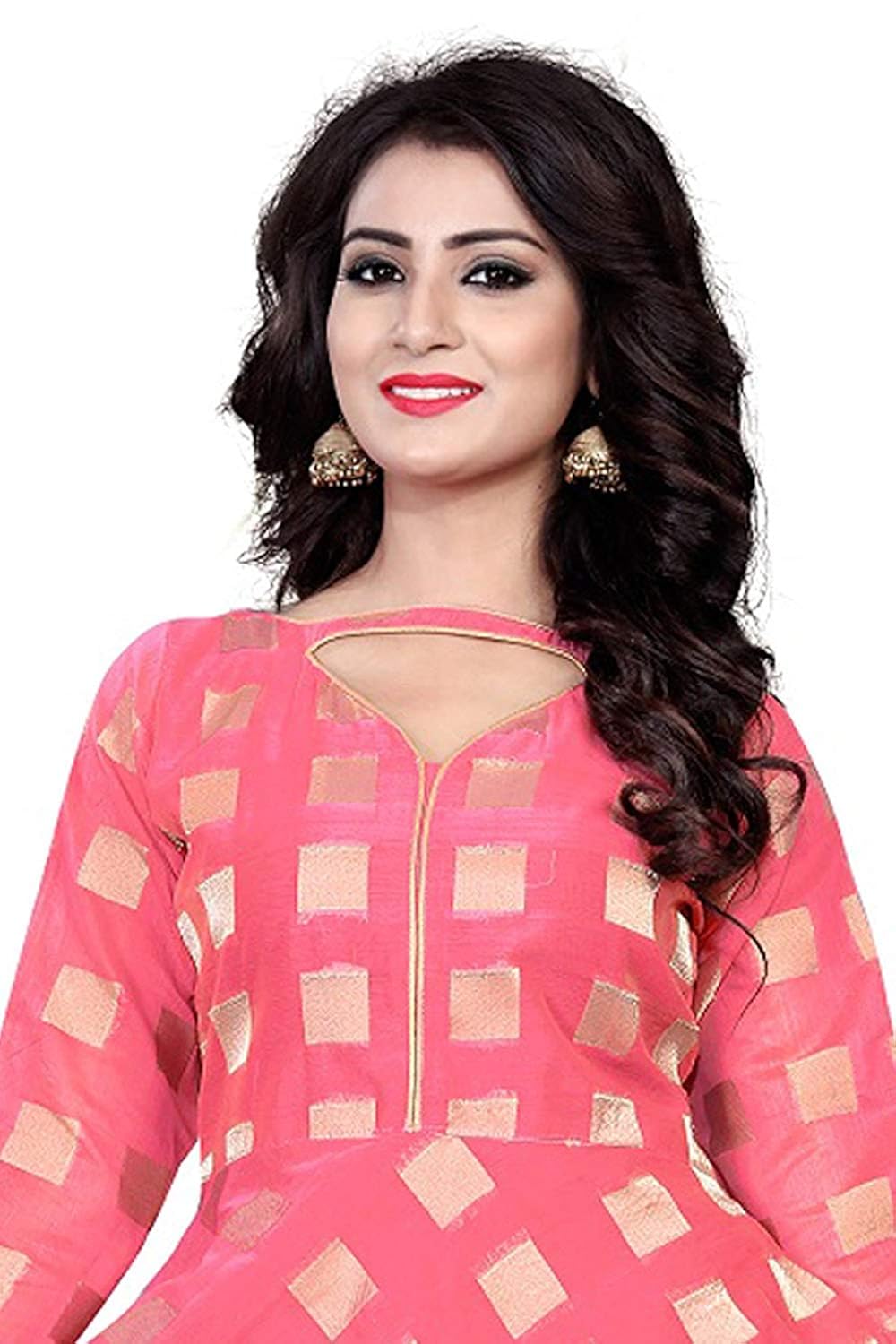 swagat sarees chanderi cotton anarkali gown for women (free size)