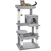 Catinsider 46.5 inches Cat Tree Multi-Level Cat Tower with Sisal-Covered Scratching Posts, Plush Perches, Hammock and Condo f
