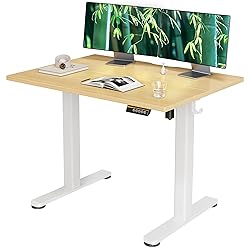 Claiks Bamboo Electric Standing Desk, Adjustable