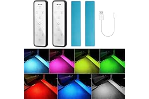 CARFIB Car Door Light Projector Wireless 7 Colors LED Welcome Lights Magnetic Sill Interior Courtesy Lighting USB Rechargeable Warning Lamp Vehicle Auto Sensing Decorations 2pcs