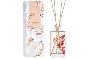 COCORRÍNA Reed Diffuser - Moroccan Amber 5.41 oz Flower Reed Diffuser Set with Sticks, Bedroom Bathroom Shelf Decor (Scented Blooms Collection)