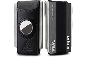 Tryangoos Magnetic Money Clip with airTag Holder,credit card elastic band,Holds to Cash and Cards (Black)