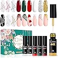 Gel Polish Nail Art Gel Liner Painted Set - Painting Drawing UV LED Nail Art in Gel Pens Soak Off Manicure Salon DIY at Home 6PCS 5ML Christmas with Box for Gift【 Mini】