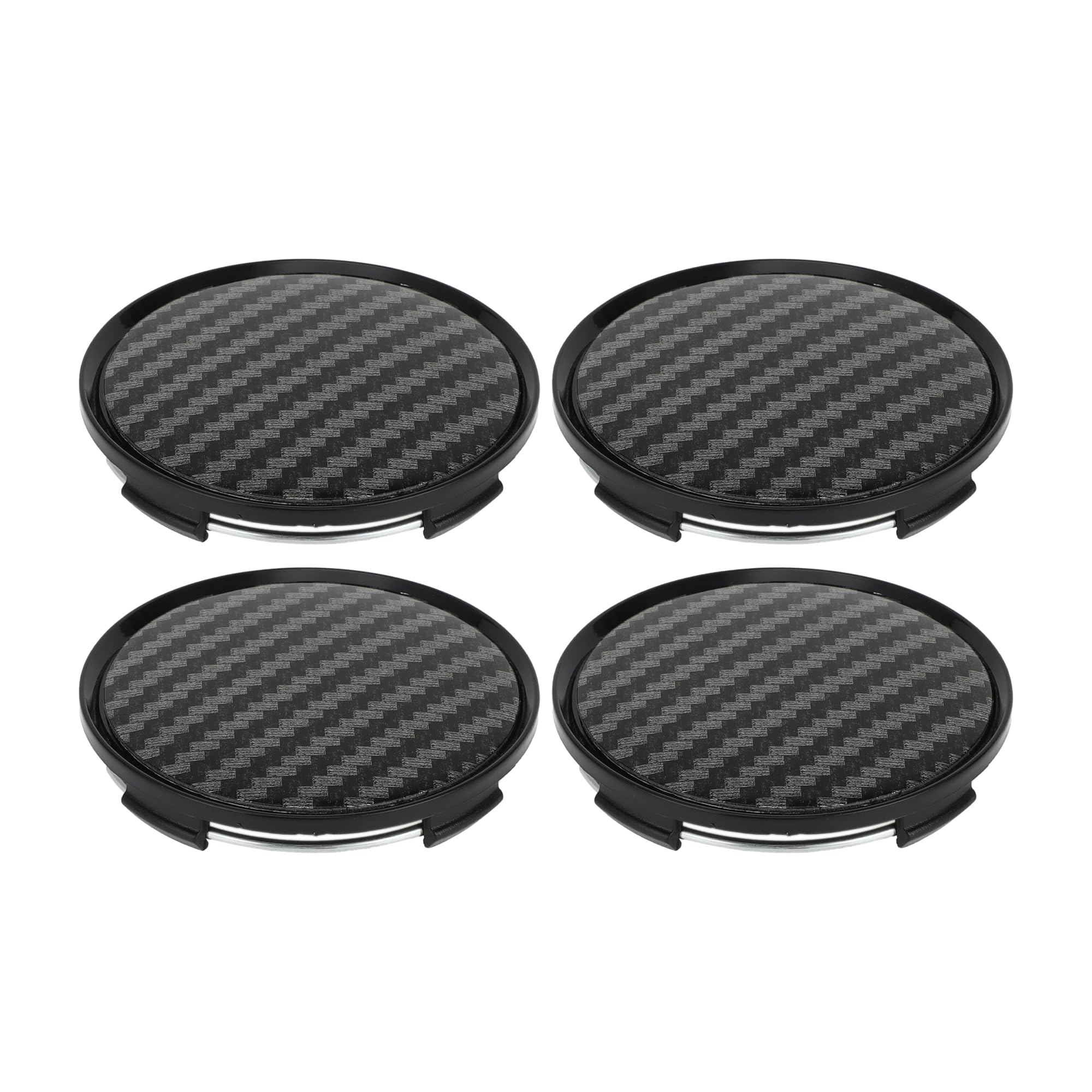Photo 1 of Partuto 63mm 2.48" Carbon Fiber Pattern Black Universal Car Wheel Hub Center Caps Wheel Hub Caps Covers Protectors for SUV Truck - pack of 4