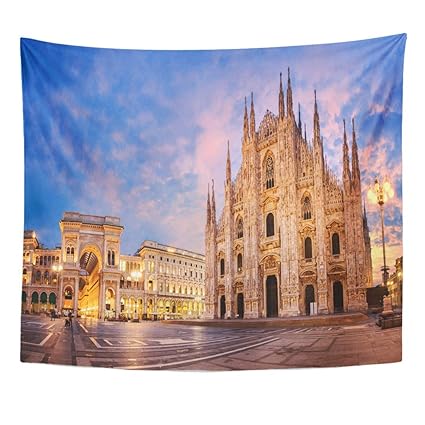 Amazon Com Emvency Decor Wall Tapestry Tourism Milan