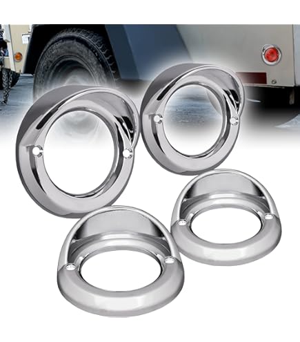 Amazon.com: United Pacific (2) Round Chrome Visor Bezels