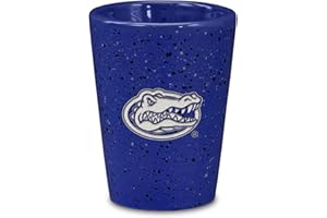 Rico Industries NCAA Primary OR Wordmark Logo 2oz Ceramic Shot Glass for Fans, Laser Engraved In Team Color Single Shot Glass