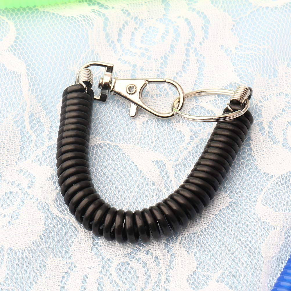 pengxiaomei 12 Pieces Stretchy Spiral Keyring, Colourful Plastic
