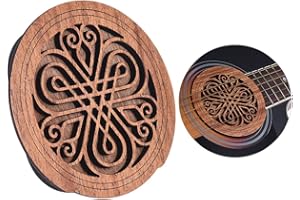 SIUKE Guitar Wooden Soundhole Sound Hole Cover Block Feedback Buffer Mahogany Wood for EQ Acoustic Folk Guitars,Guitar Parts Accessories,Sound Hole Cover
