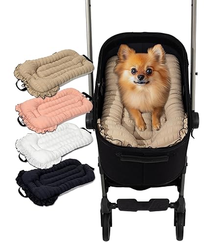 Pet Stroller Liner Mat Pad – Removable & Washable, 3-Piece Set For Small Dogs & Cats (No Stroller)