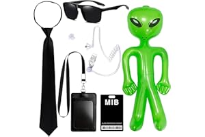 Horolam 6PCS Agent Costume Accessories, Secret Service Costume Set Spy Costume Accessories for Men Women